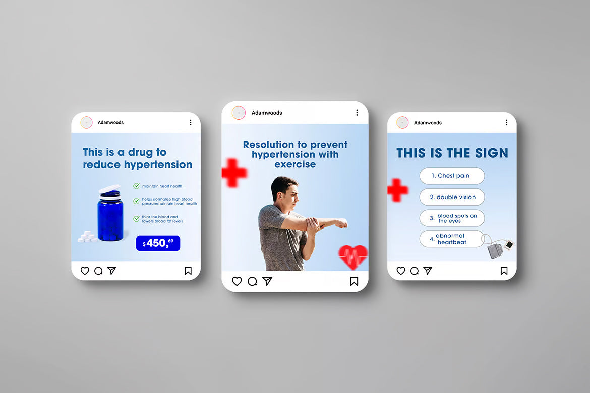 Pack of 5 Medical/Healthcare Social Media Template