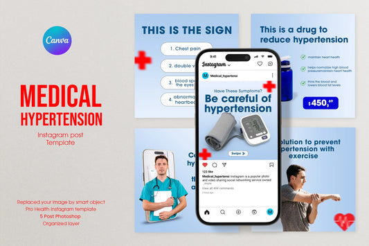 Pack of 5 Medical/Healthcare Social Media Template